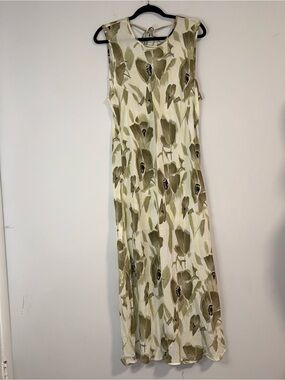 VTG Trelori Studio 90s / Y2K Bias Cut Floral Tie Back Maxi Shift Dress Sz L / XL